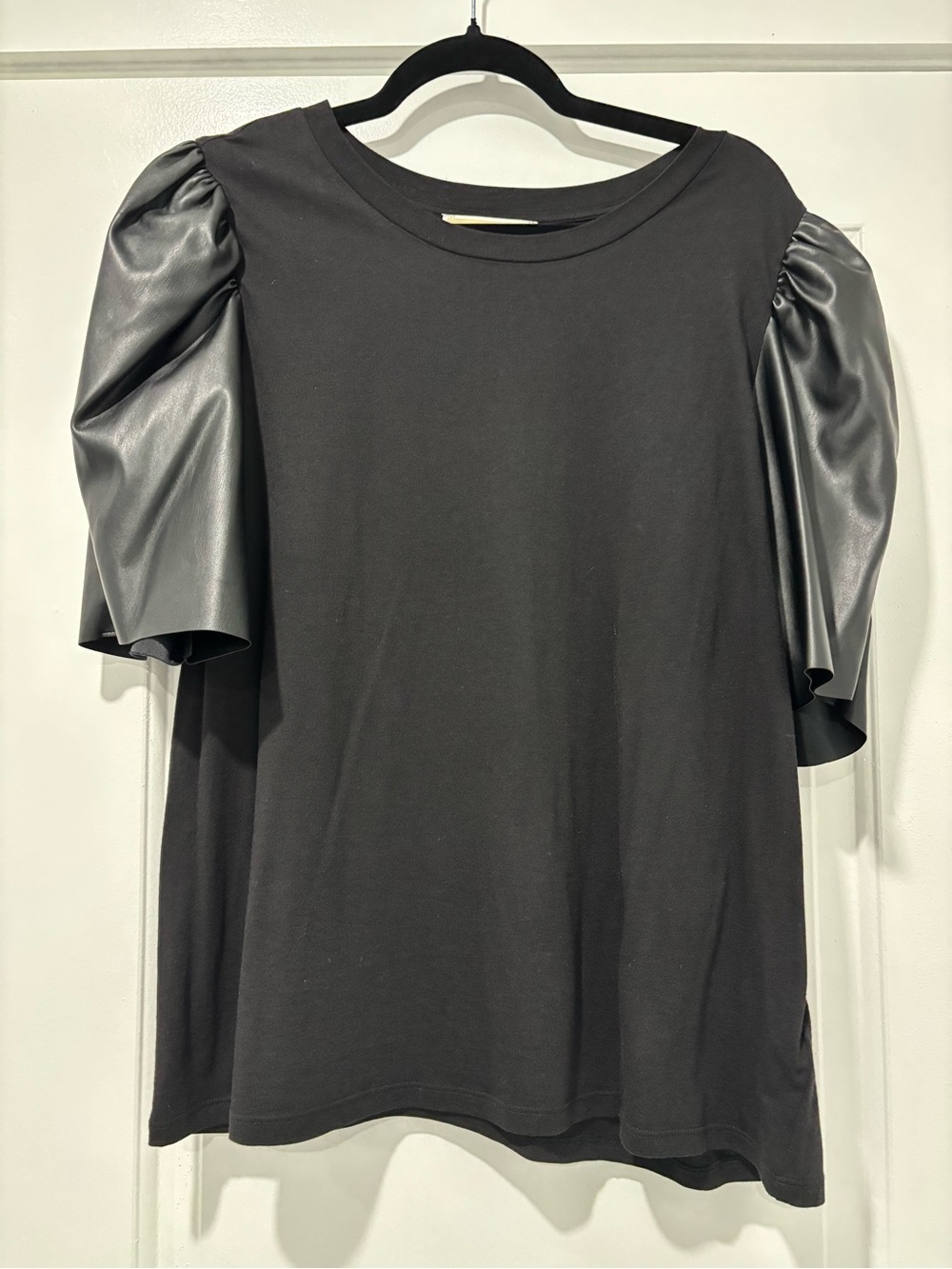 Michael Kors Black Puff-Sleeve Short-Sleeve Top